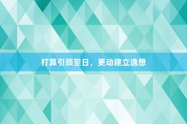 打算引颈翌日，更动建立逸想